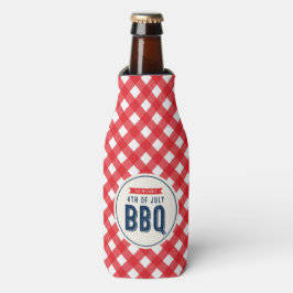 Porta-garrafa Red Gingham e Blue 4 de julho de CHURRASCO