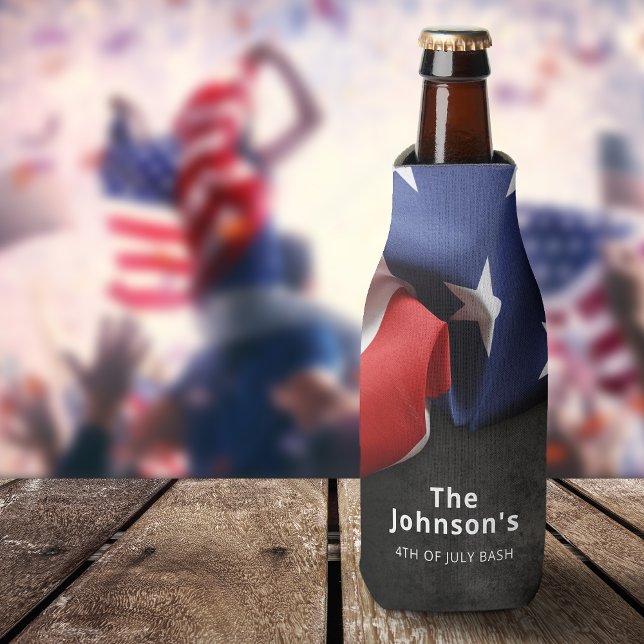 Porta-garrafa Red White Blue Independence Day 4 de julho (Red White Blue Independence Day 4th Of July Bottle Cooler)
