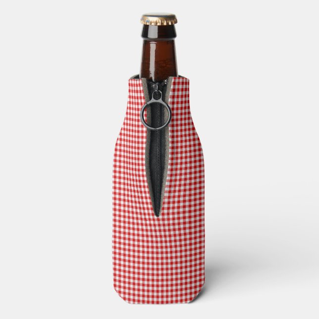 Porta-garrafa Red-White Gingham-BOTTLE COOLER (traseira da garrafa)