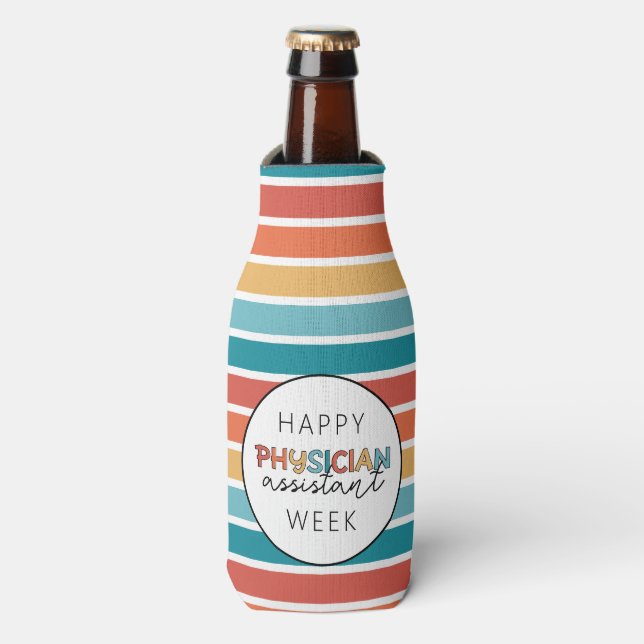 Porta-garrafa Retro Feliz Semana do Assistente Médico (Frente da Garrafa)