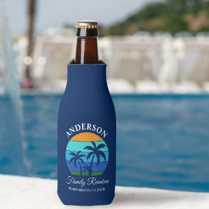 Porta-garrafa Reunião Familiar Summer Beach Palm Trees Blue