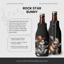 Rockstar Bunnies Can and Bottle Cooler