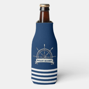Porta-garrafa Roda de Barco Náutico, Listras Azul-Marinho