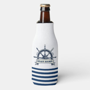 Porta-garrafa Roda de Barco Náutico, Listras Brancas Azul Marinh