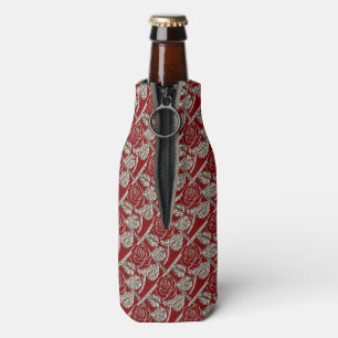 Porta-garrafa Rosas de metal-03-Vermelho-Prata-ZIPPERED