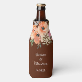 Porta-garrafa Rust Terracotta Floral Wedding