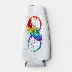 Porta-garrafa Símbolo Infinito com Pena Arco-Íris