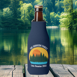 Porta-garrafa Sunset Personalizado de Reunião de Lago Familiar