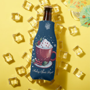 Porta-garrafa Taça de Chocolate Quente de Natal Azul