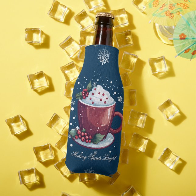 Porta-garrafa Taça de Chocolate Quente de Natal | Azul (Verão in situ)