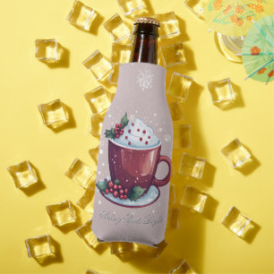 Porta-garrafa Taça de Chocolate Quente de Natal Rosa Corado