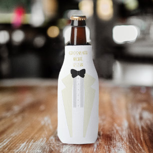 Porta-garrafa Tema de Casamento do 1920 Tuxedo Gatsby Branco