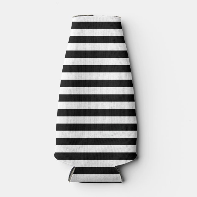 Porta-garrafa Tendy Black and White Wide Horizontal Stripes (Frente)