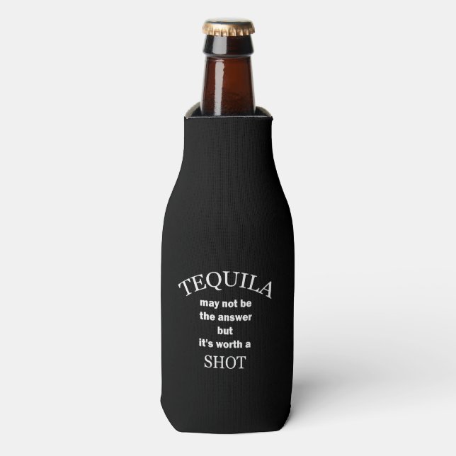 Porta-garrafa Tequila Worth a Shot Black (Frente da Garrafa)