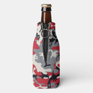 Porta-garrafa Teste padrão cinzento vermelho da camuflagem de