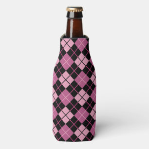 Porta-garrafa Teste padrão de Argyle no preto e no rosa
