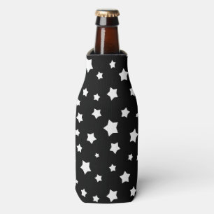 Porta-garrafa Teste padrão de estrelas preto e branco