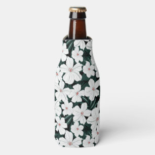 Porta-garrafa Teste padrão de flores tropical branco