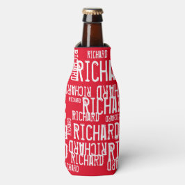 Porta-garrafa Tipografia legal e moderna do nome vermelho e bran