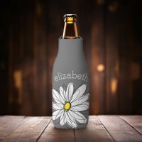 Trendy Floral Daisy com nome personalizado amarelo