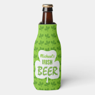 Porta-garrafa Trevo verde personalizado Patricks irlandês da ru