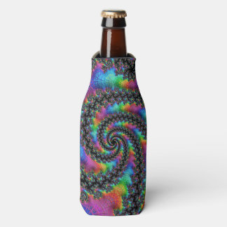 Porta-garrafa Trippy Hippie Psicodélico Arco-íris Espiral Fracta