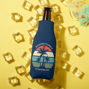 Porta-garrafa Tropical Palm Tree Blue Sunset Beach Party Summer