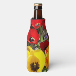 Porta-garrafa Tulipas Amarelas e Vermelhas