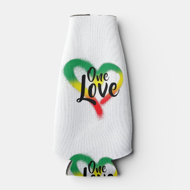 Porta-garrafa Um Amor Um Coração Vibes Reggae (Frente)