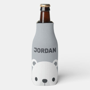 Porta-garrafa Urso Polar Bonito com Nome Personalizado