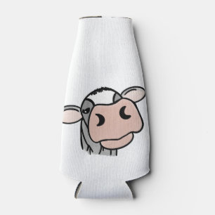 Porta-garrafa vaca de desenho animado preto branco rosa beijo ci