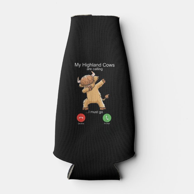 Porta-garrafa Vaca do Terreno Escocês está Chamando (Frente)