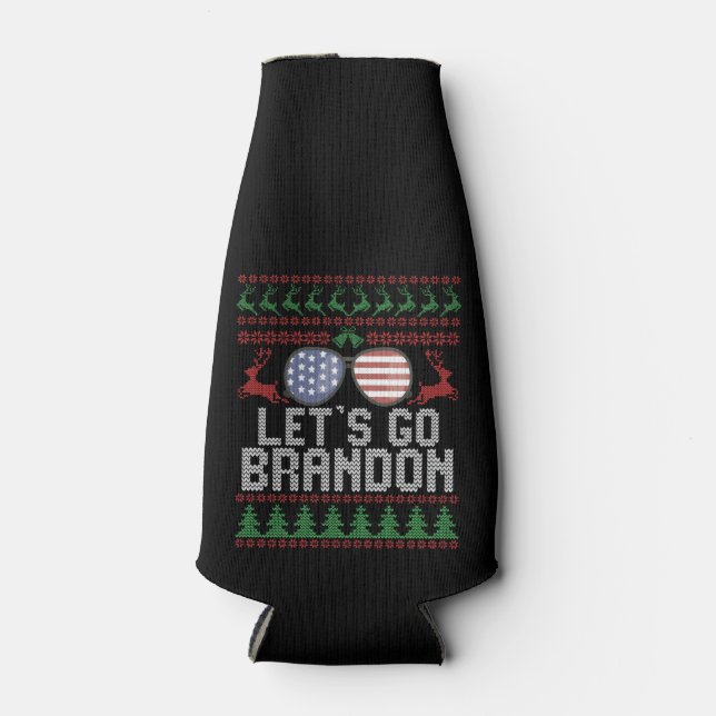 Porta-garrafa Vamos vai Brandon Ugly Christmas Sweater Patriotic (Frente)