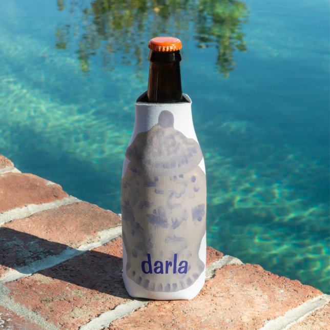 Porta-garrafa Vaso de Jarro de Gengibre Pintado à Mão (Piscina in situ)