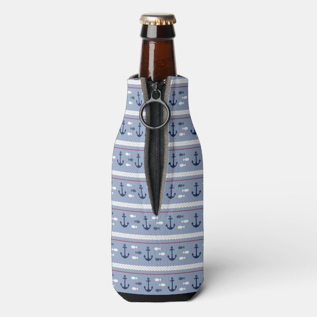 Porta-garrafa Verão náutico azul (traseira da garrafa)
