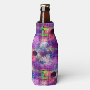 Porta-garrafa Verde do design, aguarela roxa da textura