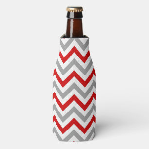 Porta-garrafa Vermelho, branco, teste padrão de ziguezague