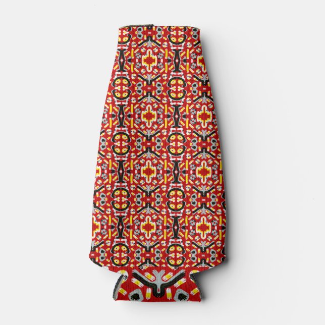 Porta-garrafa Vibrant Tribal Fusion Geometric Symmetry Pattern (Frente)