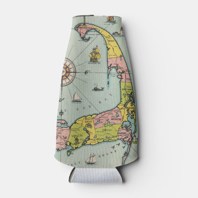 Porta-garrafa Vintage Map of Cape Cod (Frente)