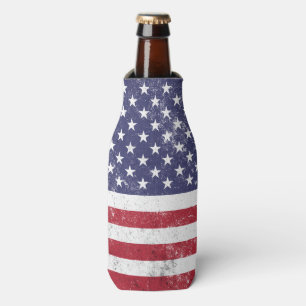 Porta-garrafa Vintage USA Flag Patriótico Americano Red White Bl