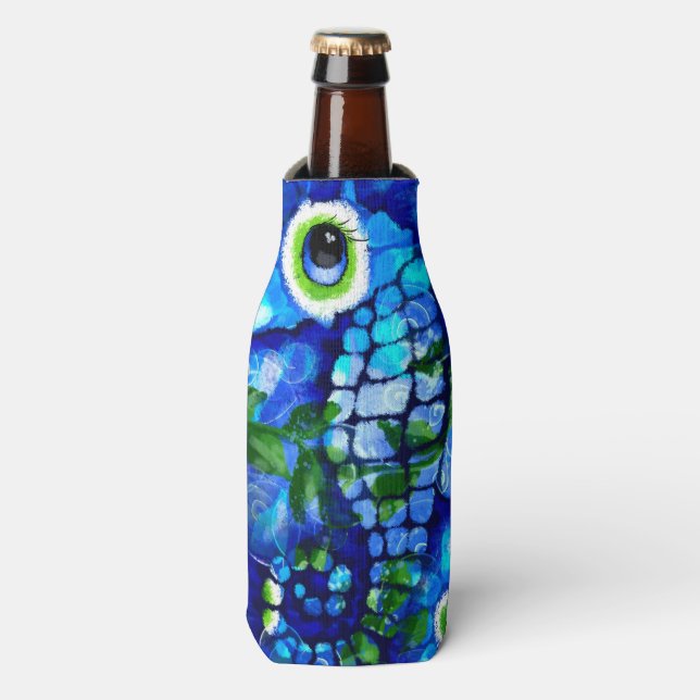 Porta-garrafa Whimsical Seacavalo Costeiro Azul Marinho Litoral (Frente da Garrafa)