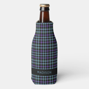 Porta-garrafa Xadrez de nome personalizado / Padrão de Tartan