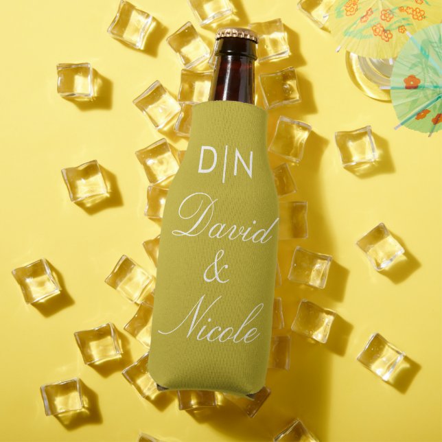 Porta-garrafa Yellow Custom Text Can Cooler Personalized Sleeve (Verão in situ)
