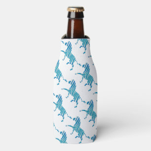 Porta-garrafa Zebra Azul e Silhueta Branca