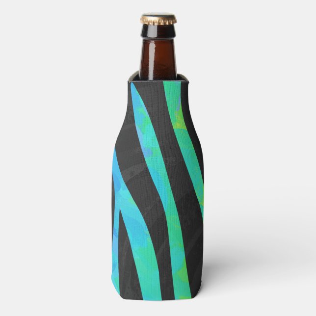 Porta-garrafa Zebra Black e Rainbow Impressão (Frente da Garrafa)