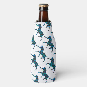 Porta-garrafa Zebra Silhueta Negra e Azul