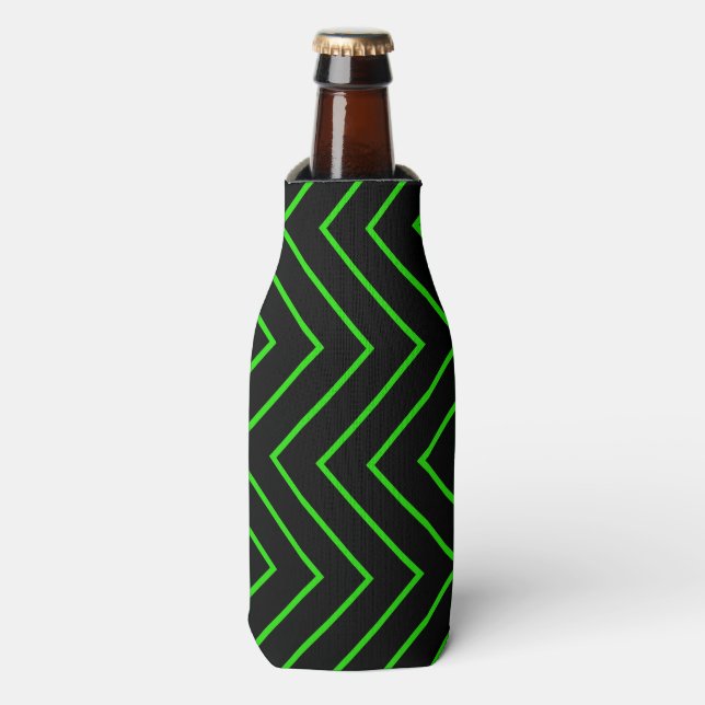 Porta-garrafa Zig Zag Fresco/Verde e Preto (Frente da Garrafa)