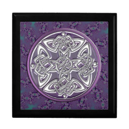 Porta-joias Caixa de Presentes Fractais de Nó Celta de Lavanda