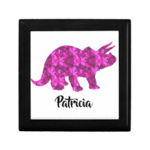 Dinossauro cor-de-rosa brilhante caixa de jóia