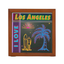 "EU AMO Los Angeles" Sun Palm&Surfer DeskOrganizer